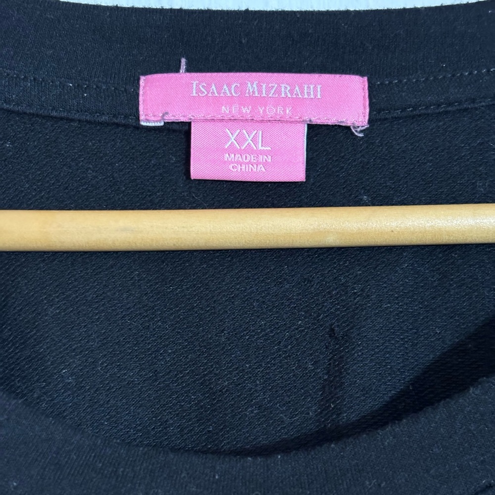 Isaac Mizrahi Black Crewneck Sweatshirt - Picture 2 of 6